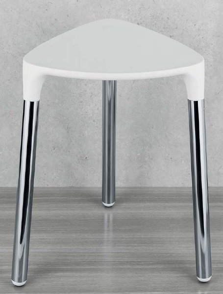Black&White/табурет,сталь;сиденье-экокожа,цв.бел. B9988.EPB