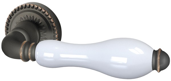 Ручка раздельная Silvia CL1 ABL-18/WP-109 Темная медь/бел фарфор