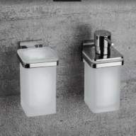 Basic Q\дозатор для жидкого мыла настенный, хром/стекло B9337 - Basic Q\дозатор для жидкого мыла настенный, хром/стекло B9337