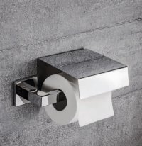 Basic Q/держатель для туалетной бумаги,с крышкой-17,5см, хром В3791