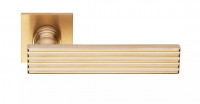 Дверная ручка на квадратной розетке Eleonora PVD-SG античное сатинированное золото
